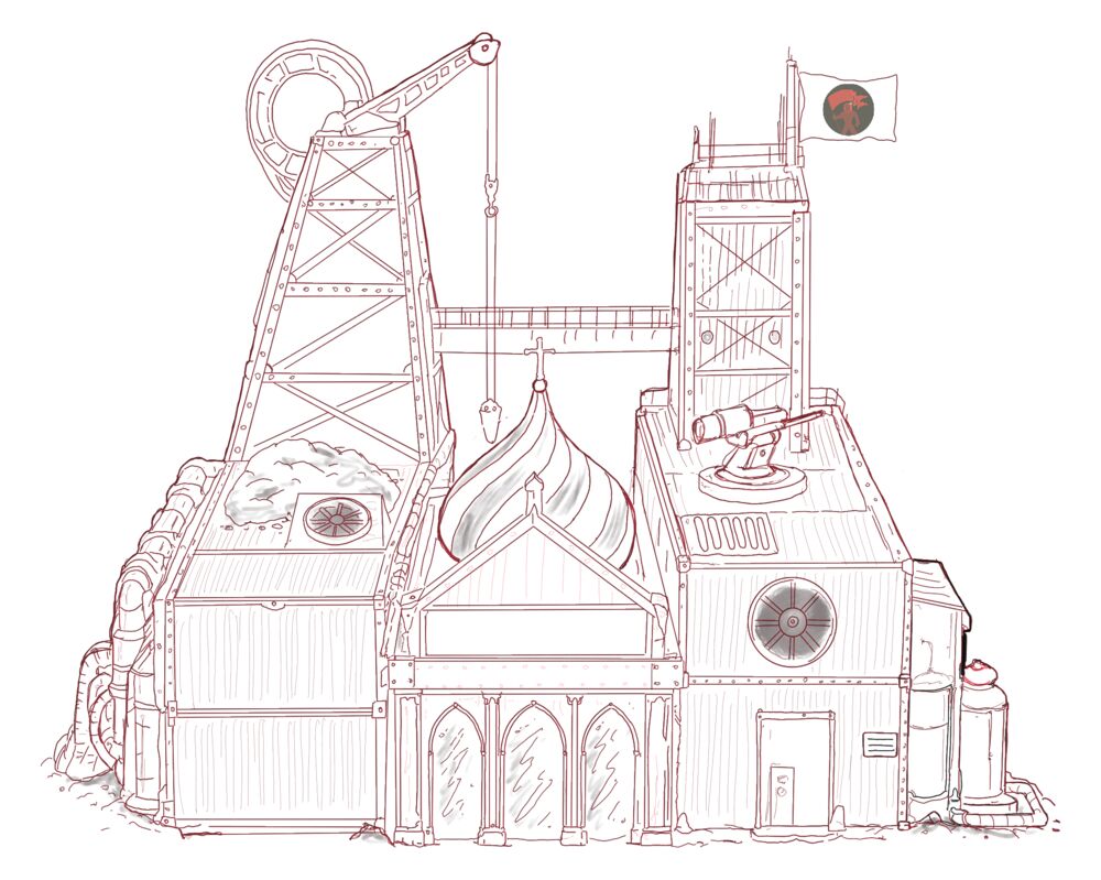 Pencil concept sketch: Kolonists base