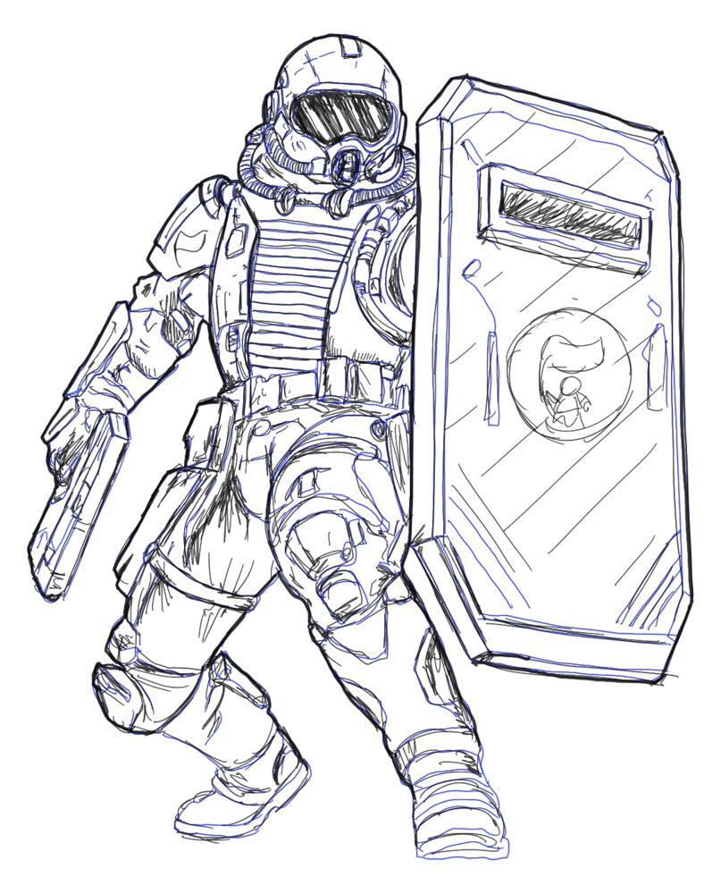 Pencil concept sketch: Sekuritat